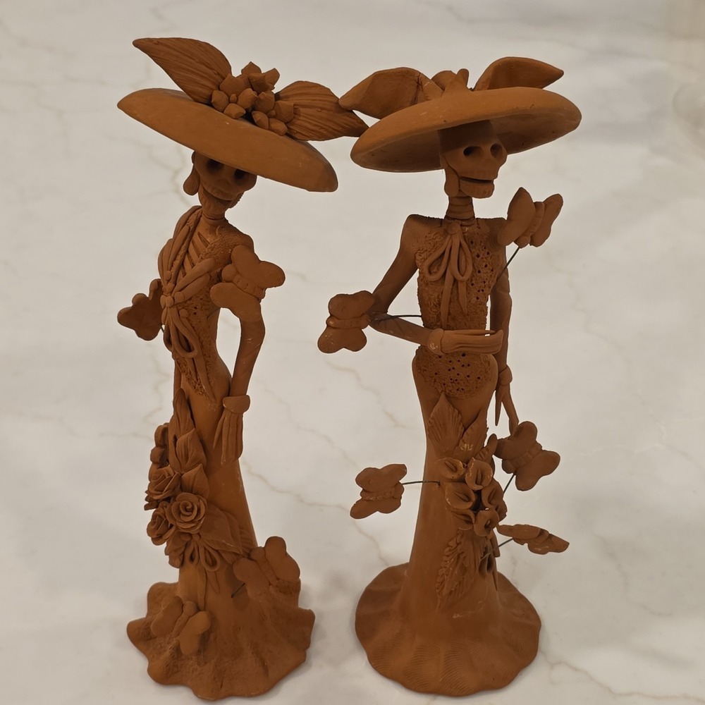 SET 2 DIA de los MUERTOS FIGURES CATERINA & CHARRO CABALLERO FIGURES EUC 10-inch